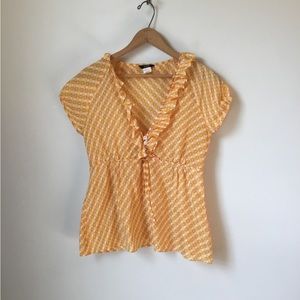 J. Crew Vintage silk/cotton short Sleeve Top
